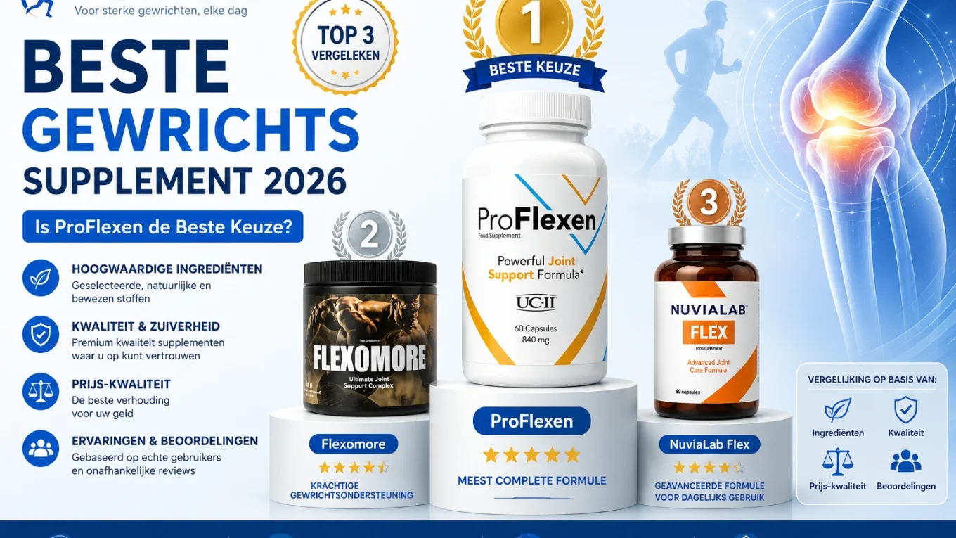 Beste gewrichtssupplement met ProFlexen, Flexomore en NuviaLab Flex vergelijking